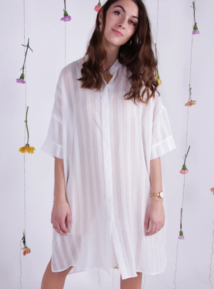 Clara Long Shirt - White