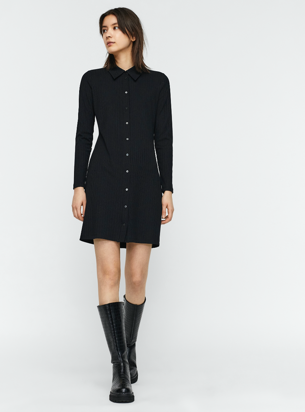 VM Rare LS Short Shirt Dress