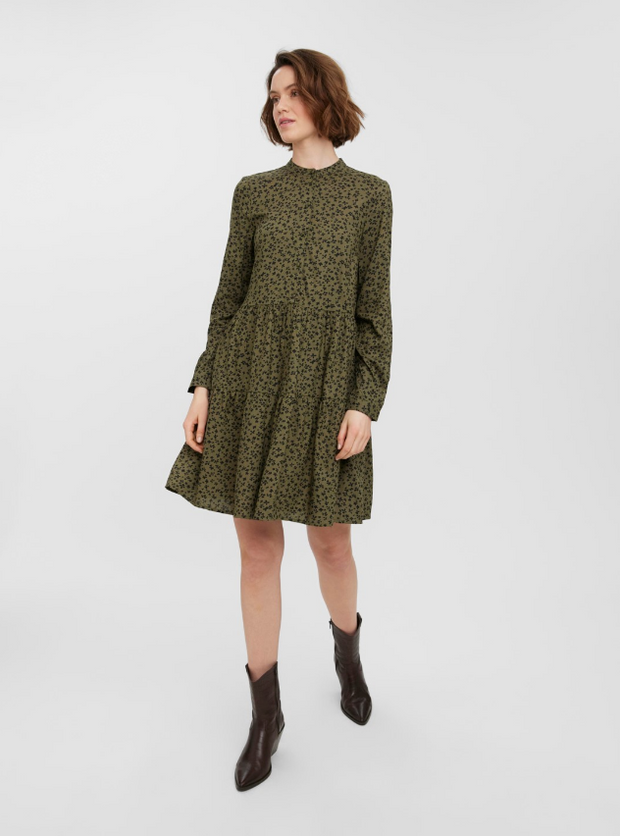 VMSIMONE L/S SHORT DRESS - Green