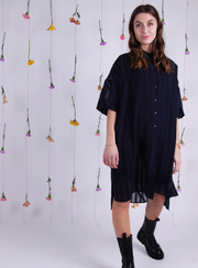 Clara Long Shirt - Navy